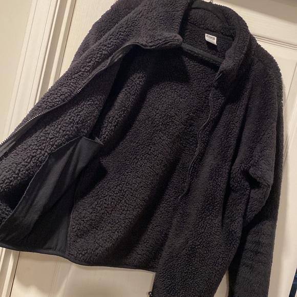 Victoria’s Secret PINK L Black Teddy Fleece Jacket - Picture 4 of 7